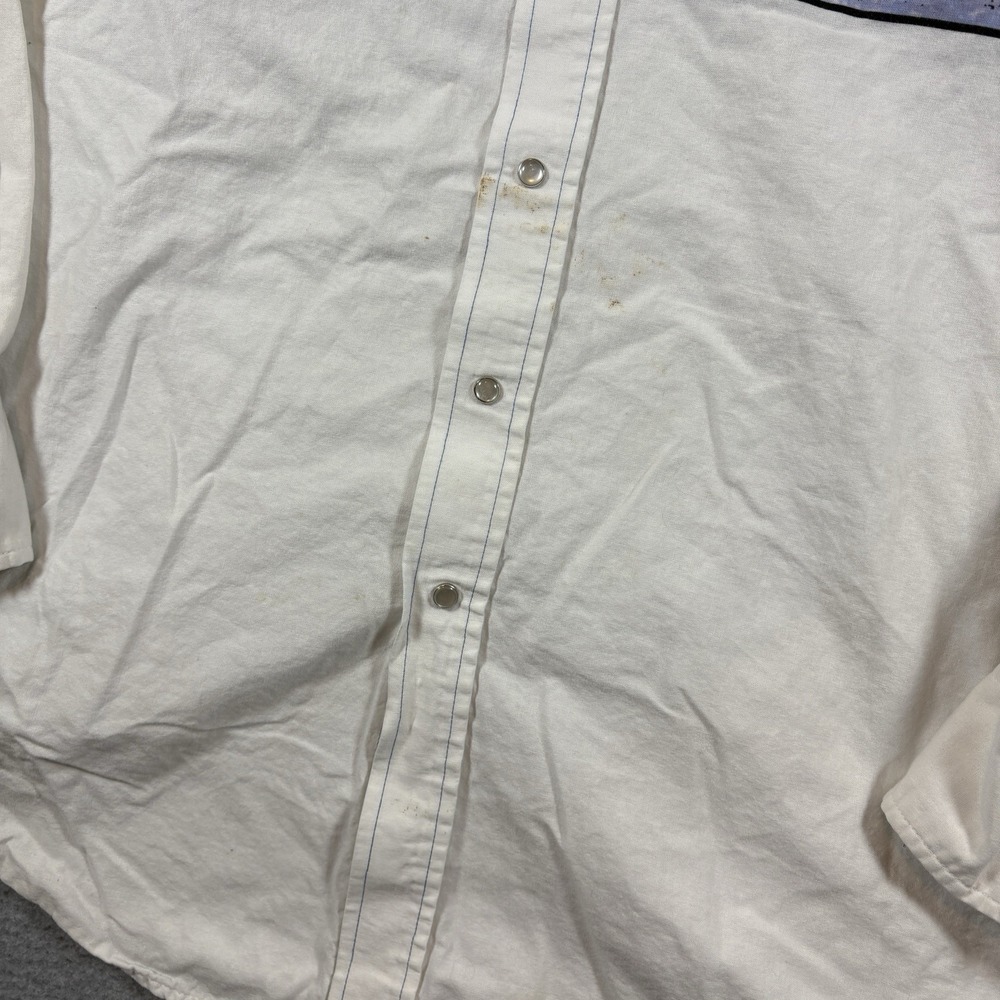Vintage 90s Roper Running Horses Border Print Western Pearl Snap Shirt Mens L - Picture 2 of 7